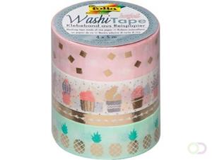 folia Deko-Klebeband Washi-Tape HOTFOIL GOLD, 4er Set