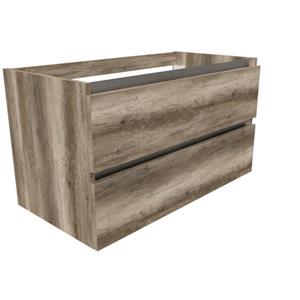 Arcqua Luna wastafelonderkast 89.5x45.9cm met softclose Greeploos 2 lades hout met melamine afwerking canyon oak ONK419510