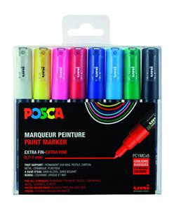 Posca - PC1MC - Extra Fine Tip Pen, 8 pc