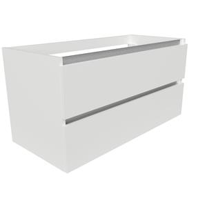 Arcqua Luna wastafelonderkast 99.5x45.9cm met softclose Greeploos 2 lades hout met melamine afwerking hoogglans wit ONK108577