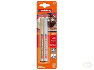 Edding paintmarker e-751 Professional blister van 2 stuks, goud en zilver