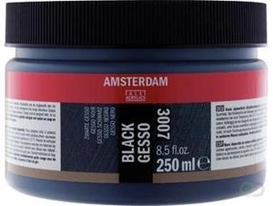 Amsterdam zwarte gesso, fles van 250 ml