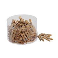 Bellatio 144x stuks houten mini wasknijpers/knijpers 2,5 cm -