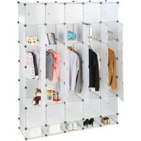 RELAXDAYS XXL Kleiderschrank Stecksystem, 25 Fächer, 5 Kleiderstangen, Schlafzimmerschrank HxB 234x180 cm, transparent