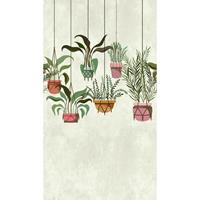 living walls Fototapete The Wall, glatt, Motiv, botanisch, floral, Fototapete Floral Tapete Palmen Grün Rosa Gelb