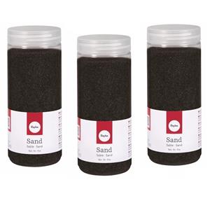 Rayher hobby materialen 3x pakjes fijn decoratie zand zwart 475 ml -