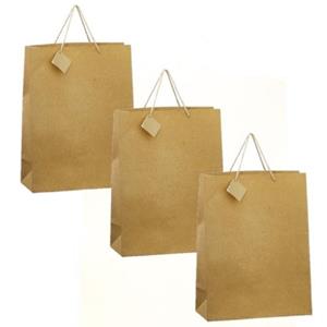 15x stuks luxe gouden papieren giftbags/tasjes met glitters 30 x 29 cm -