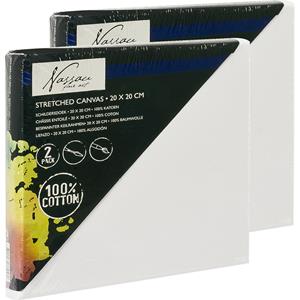 4x Canvas schildersdoeken 20 x 20 cm voor hobby verven/schilderen -