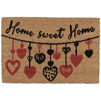 RELAXDAYS Fußmatte Kokos, Home Sweet Home, Herzen, 60 x 40 cm, Fußabtreter innen & außen, rutschfeste Türmatte, bunt
