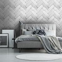 Wow Vliestapete - Herringbone lightGrau - 10m x 52cm