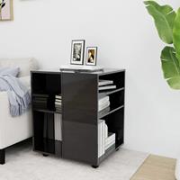Kast Verrijdbaar 60x53x75 Cm Spaanplaat Hoogglans Zwart