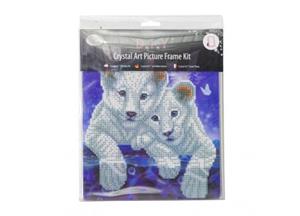 Crystal Art Tijger Welpen Met Frame 21 X 25 Cm