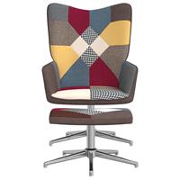 vidaXL Relaxstoel met voetenbank patchwork stof