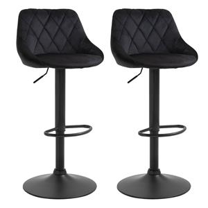 HOMCOM 2er-Set Barhocker 51,5 cm x 48 cm x 104 cm - schwarz