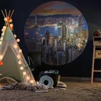 WALLART Fototapete Skyline by Night Rund 142,5 cm