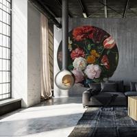 WALLART Fototapete Golden Age Flowers Rund 142,5 cm