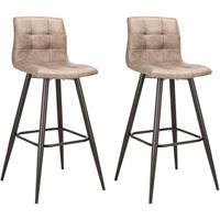 byLIVING Barkruk Simone set van 2, vintage bruin of weefstof antraciet (set, 2 stuks)