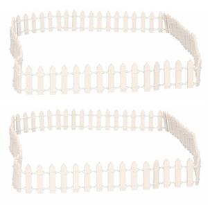 Rayher hobby materialen 2x stuks speelgoed/hobby boerderij/dierentuin/tuin hekjes wit 90 x 3 cm -