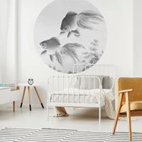 WALLART Fototapete Two Goldfish Rund 142,5 cm - 