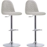 BYLIVING Barhocker CASINO / Moderner Barhocker in hellgrau / Gestell verchromt mit Höhenverstellung / 360° drehbar / B 41,H 91,5-112,T 52,5 cm - 