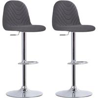 BYLIVING Barhocker CASINO / Moderner Barhocker in anthrazit / Gestell verchromt mit Höhenverstellung / 360° drehbar / B 41,H 91,5-112,T 52,5 cm - 