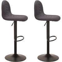 BYLIVING Barhocker CASINO / Moderner Barhocker in anthrazit / Gestell pulverbeschichtet in schwarz mit Höhenverstellung / 360° drehbar / B 41,H 91,5-112,T