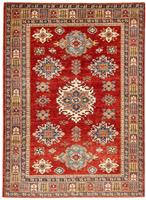 Morgenland Wollteppich Kazak Teppich handgeknüpft rot, rechteckig, 7 mm Höhe