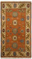 Morgenland Wollteppich Kazak Teppich handgeknüpft orange, rechteckig, 8 mm Höhe
