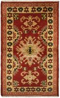 Morgenland Wollteppich Kazak Teppich handgeknüpft rot, rechteckig, 8 mm Höhe