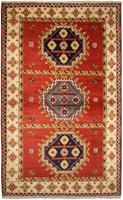 Morgenland Wollteppich Kazak Teppich handgeknüpft rot, rechteckig, 8 mm Höhe