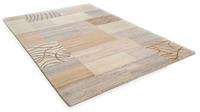 THEKO Wollen kleed Royal Naturel 4028 100% wol, handgetuft, natuurlijke tinten, patchworkontwerp, gemêleerd
