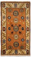 Morgenland Wollteppich Kazak Teppich handgeknüpft orange, rechteckig, 8 mm Höhe
