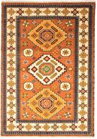 Morgenland Wollteppich Kazak Teppich handgeknüpft orange, rechteckig, 18 mm Höhe