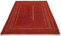 Morgenland Wollteppich Gabbeh Teppich handgeknüpft rot, rechteckig, 18 mm Höhe, handgeknüpft