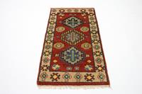 Morgenland Wollteppich Kazak Teppich handgeknüpft rot, rechteckig, 8 mm Höhe