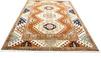 Morgenland Wollteppich Kazak Teppich handgeknüpft beige, rechteckig, 18 mm Höhe