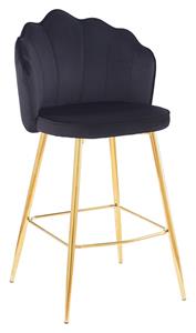 artistiqliving Artistiq Barkruk Alexander Velvet - zwart (zithoogte 68cm)