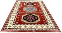 Morgenland Wollteppich Kazak Teppich handgeknüpft rot, rechteckig, 18 mm Höhe