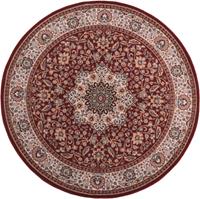 Theko Wollteppich Dolna - 859, rund, 10 mm Höhe, Kurzflor, reine Wolle, Orient-Optik, ideal im Wohnzimmer & Schlafzimmer