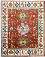 Morgenland Wollteppich Kazak Teppich handgeknüpft rot, rechteckig, 18 mm Höhe