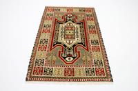 Morgenland Wollteppich Kazak Teppich handgeknüpft grau, rechteckig, 8 mm Höhe