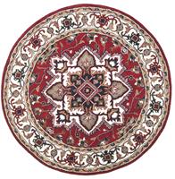 Theko Wollteppich Royal Heriz, rund, 14 mm Höhe, reine Wolle, Orient-Optik, Wohnzimmer