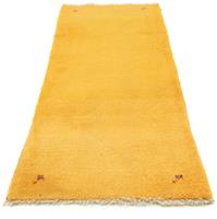 Morgenland Wollteppich Gabbeh Teppich handgeknüpft gelb, rechteckig, 18 mm Höhe, handgeknüpft
