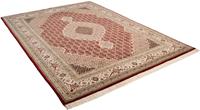 Theko Orientteppich Mahi Tabriz, rechteckig, 12 mm Höhe, Flor aus 30% Seide, handgeknüpft, mit Fransen, Wohnzimmer