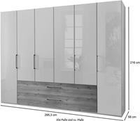 WIEMANN Kleiderschrank »Metz« hochwertige Glasfront inkl. Schubkästen im Holzfarbton