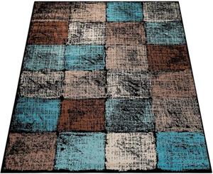 Teppich Metro 155, Paco Home, rechteckig, Höhe: 12 mm, Kurzflor, modernes Karo-Muster, ideal im Wohnzimmer & Schlafzimmer