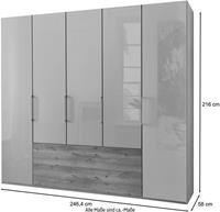WIEMANN Kleiderschrank »Metz« hochwertige Glasfront inkl. Schubkästen im Holzfarbton