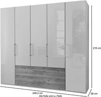 WIEMANN Kleiderschrank »Metz« hochwertige Glasfront inkl. Schubkästen im Holzfarbton