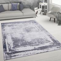 PACO HOME Teppich Wohnzimmer Kurzflor Modern Abstraktes Vintage Muster Grau Creme