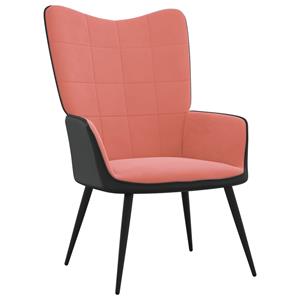 Relaxstoel fluweel en PVC roze
